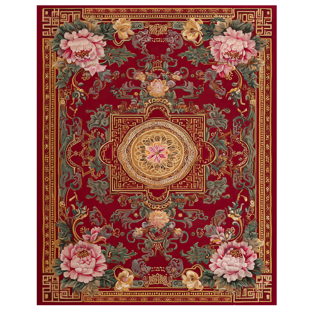 Crimson Palace Garden Hand Tufted Viscose Rug