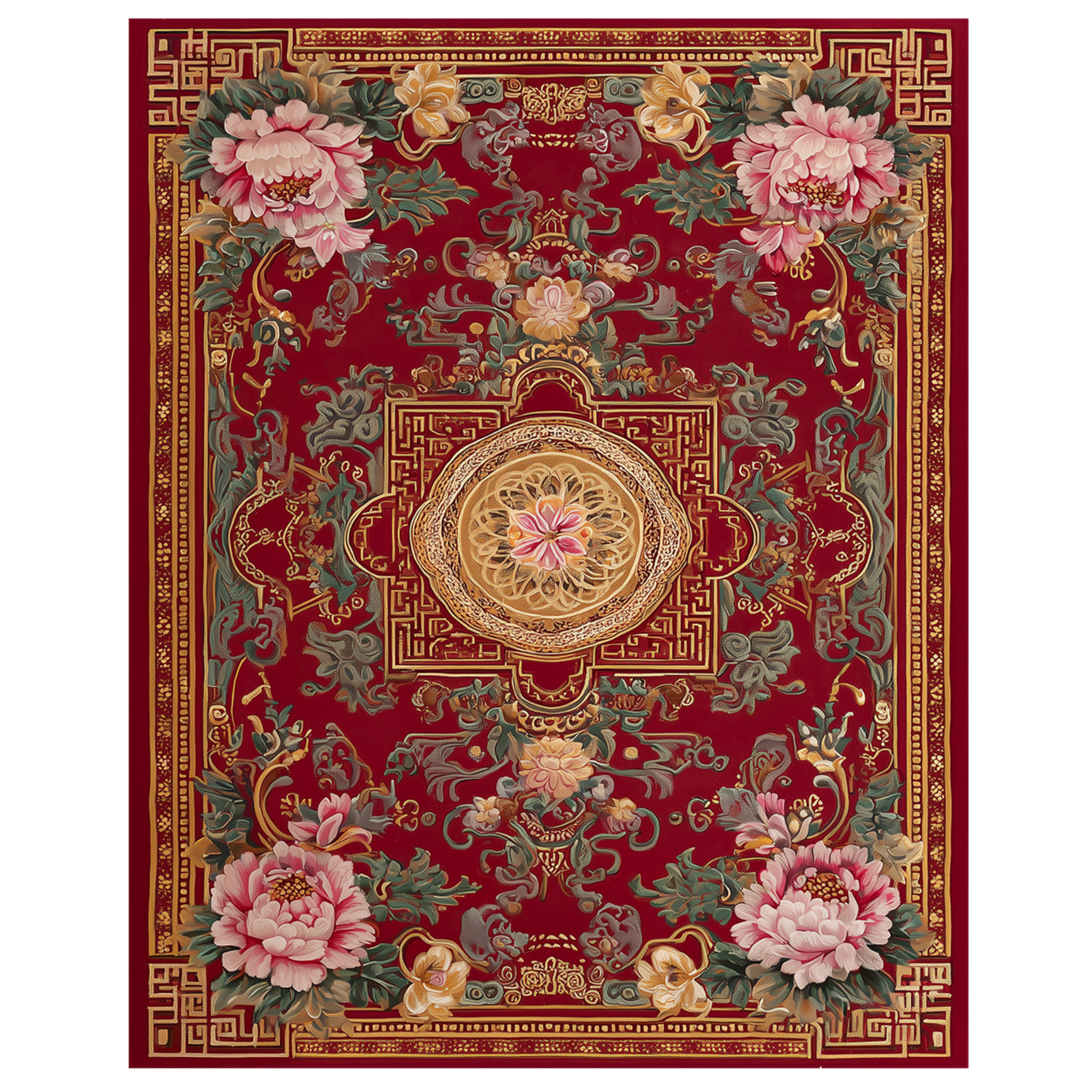 Crimson Palace Garden Hand Tufted Viscose Rug