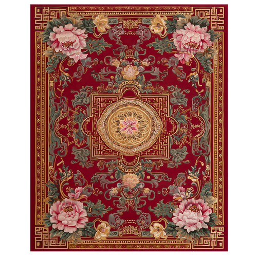 Crimson Palace Garden Hand Tufted Viscose Rug