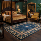 Framed Floral Serenity Viscose Hand Tufted Rug