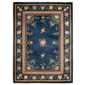 Framed Floral Serenity Viscose Hand Tufted Rug