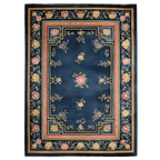 Framed Floral Serenity Viscose Hand Tufted Rug