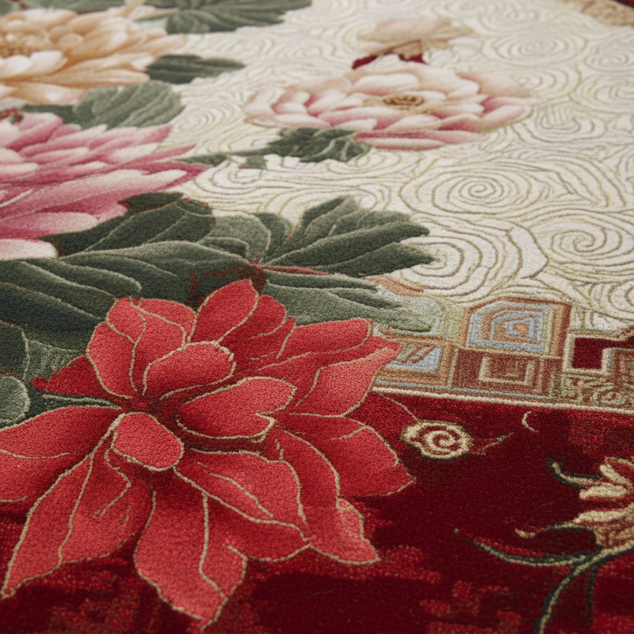 Grand Floral Medallion Hand Tufted Viscose Rug