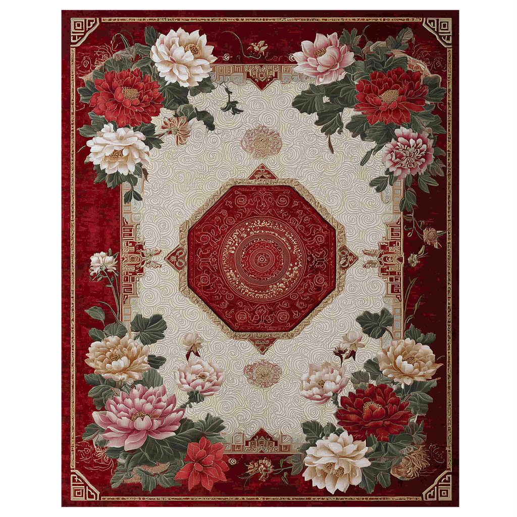 Grand Floral Medallion Hand Tufted Viscose Rug