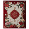 Grand Floral Medallion Hand Tufted Viscose Rug