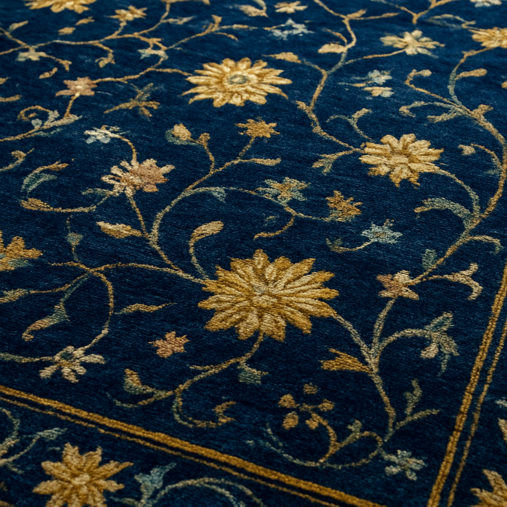 Imperial Indigo Hand Knotted Viscose Rug