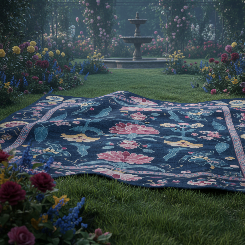 Jeweled Bloom Garden Viscose Hand Tufted Rug