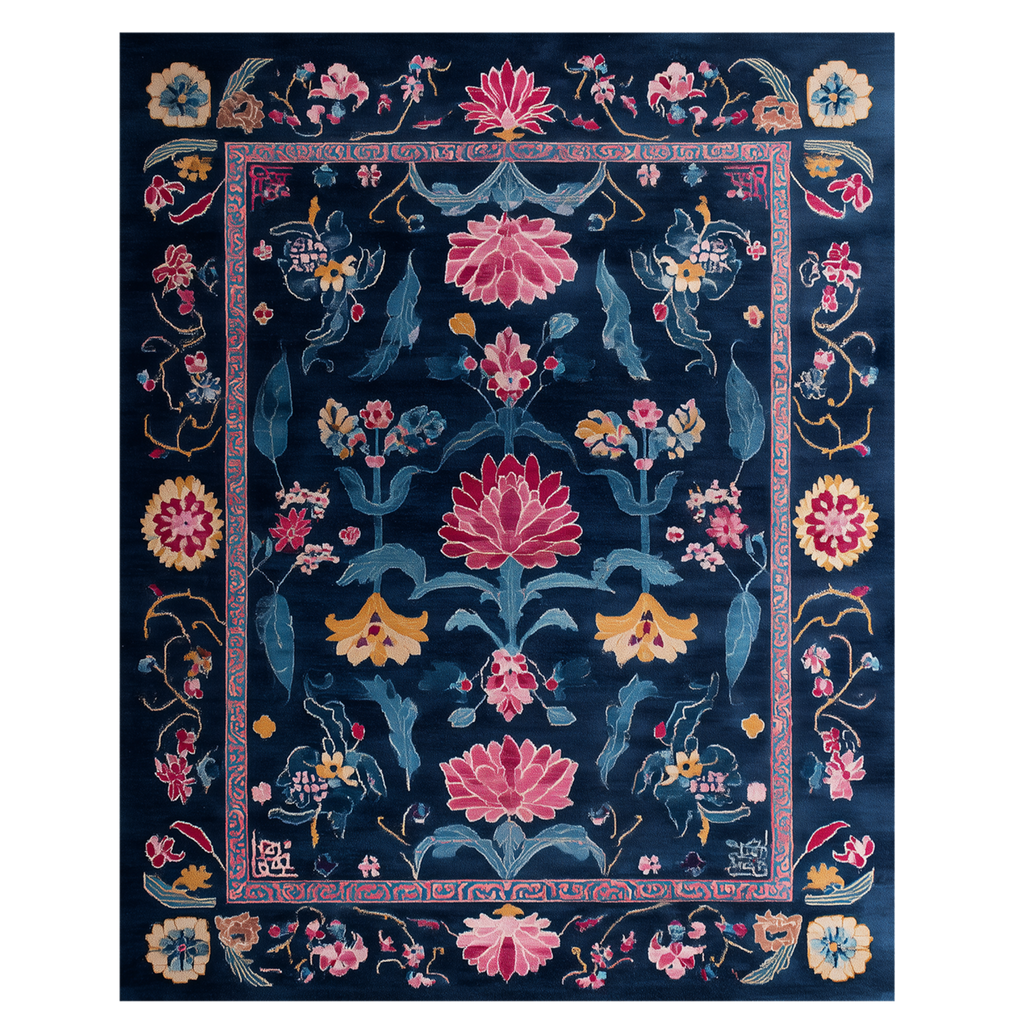Jeweled Bloom Garden Viscose Hand Tufted Rug