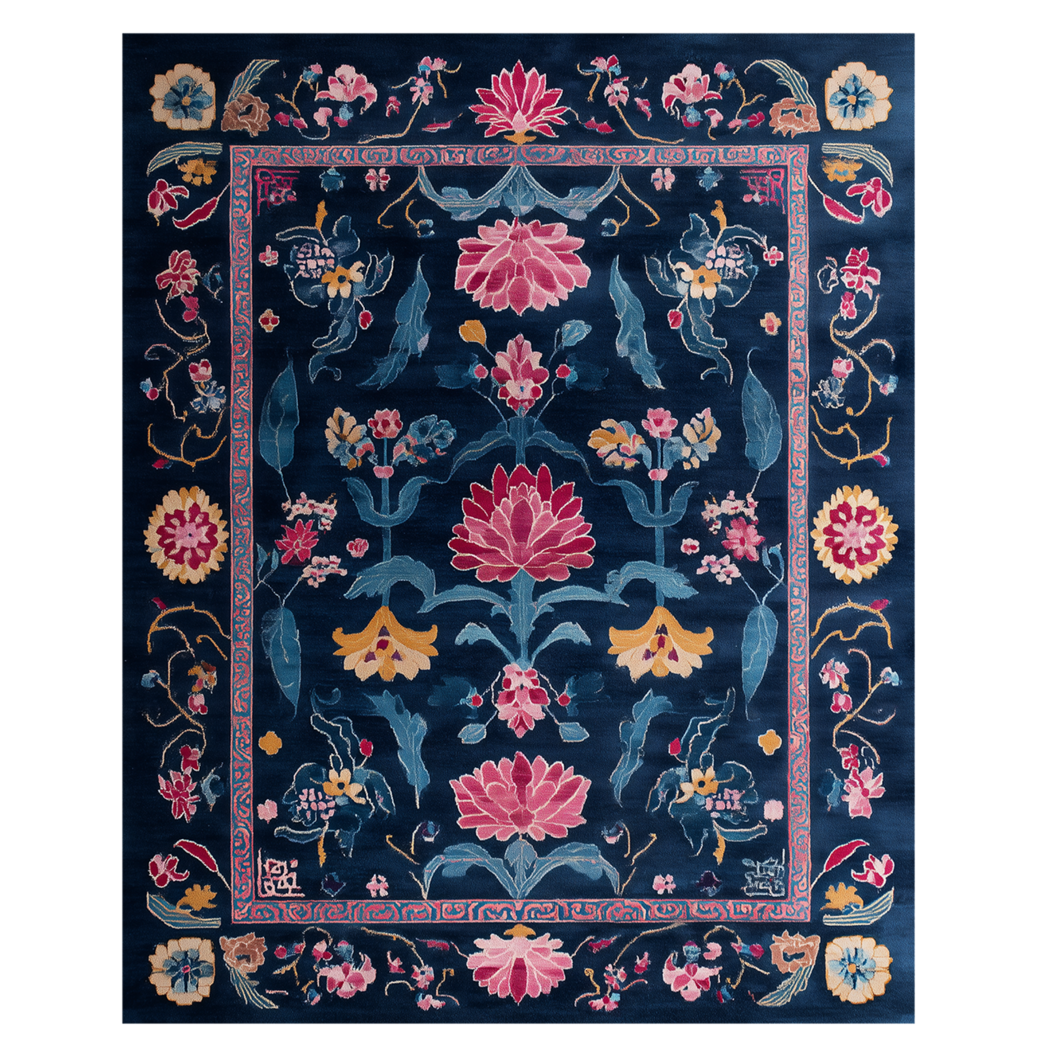 Jeweled Bloom Garden Viscose Hand Tufted Rug
