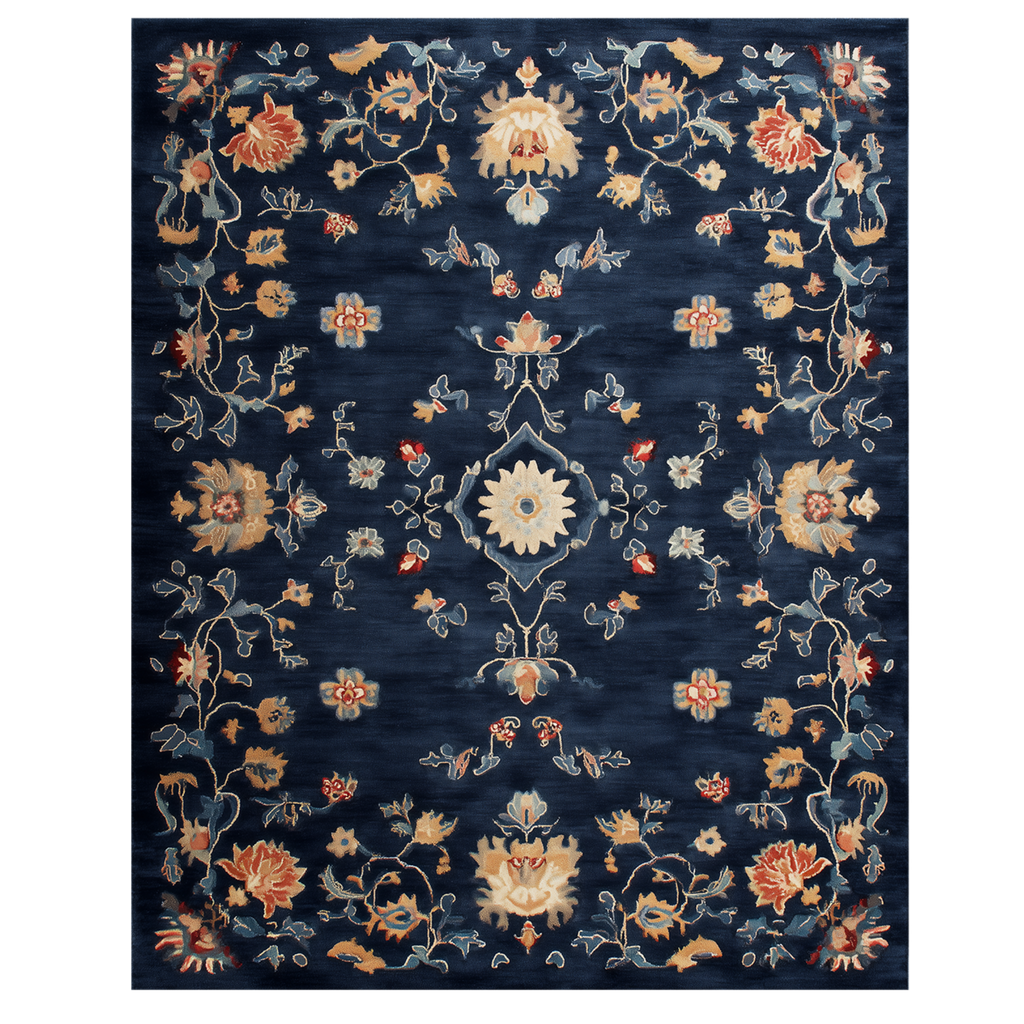 Midnight Bloom Hand Tufted Wool Rug