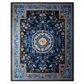 Midnight Blue Serenity Viscose Hand Tufted Rug