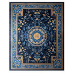 Midnight Blue Serenity Viscose Hand Tufted Rug