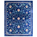 Navy Chinoiserie Bloom Viscose Hand Tufted Rug