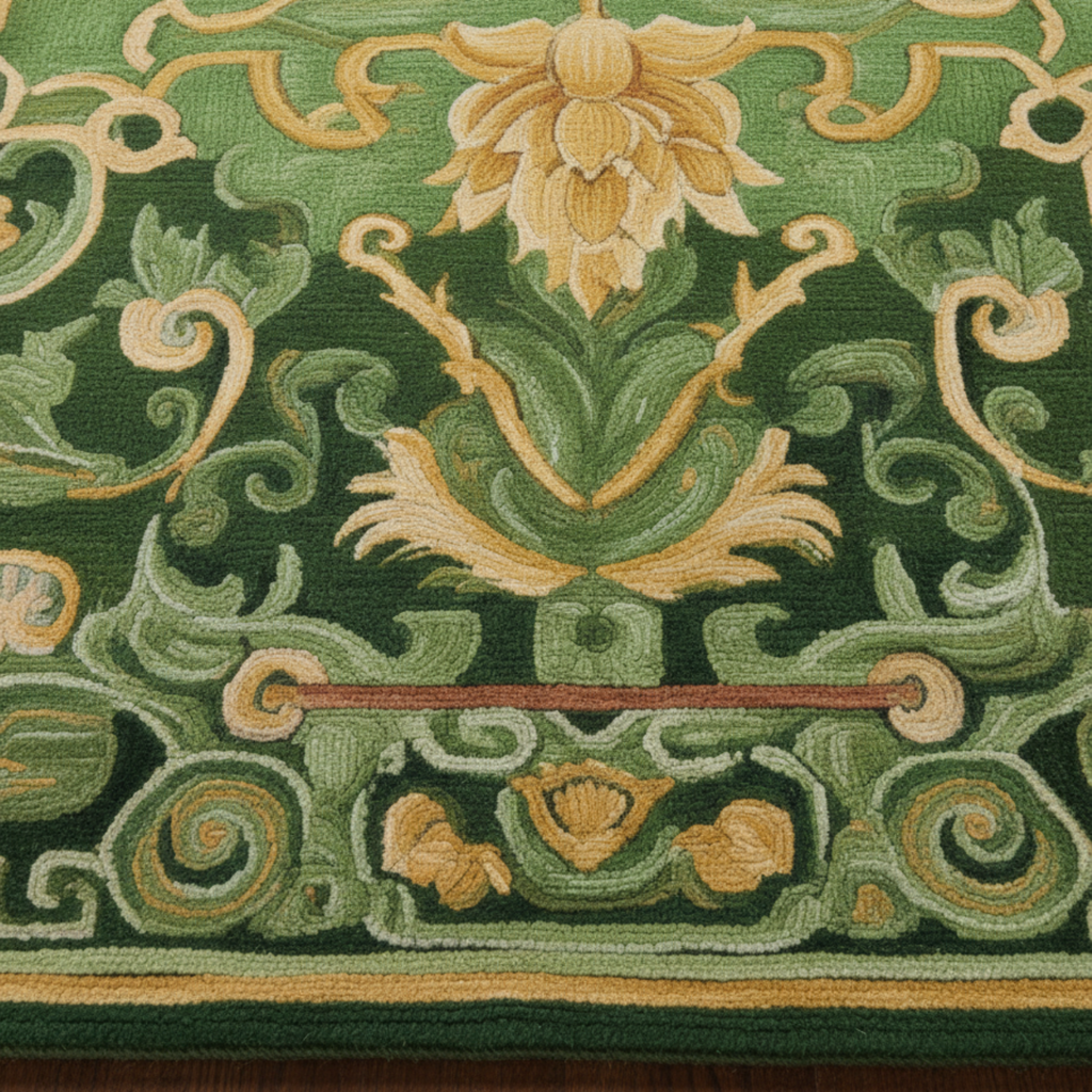 Paradise Blooms Eternal Hand Tufted Wool Rug close up shot