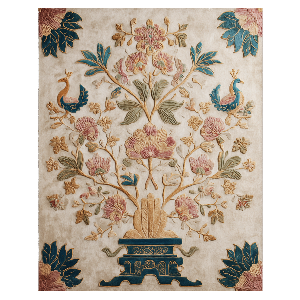 Peacock Garden Royale Hand Tufted Wool Rug