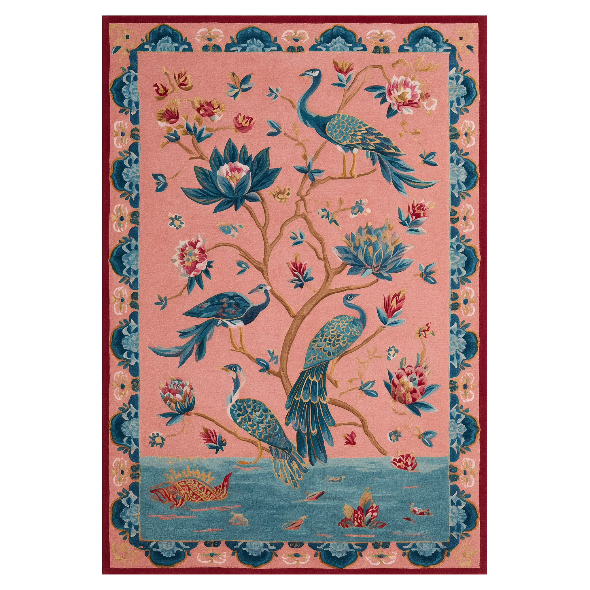 Peacock Blossom Dynasty Hand Tufted Wool Rug