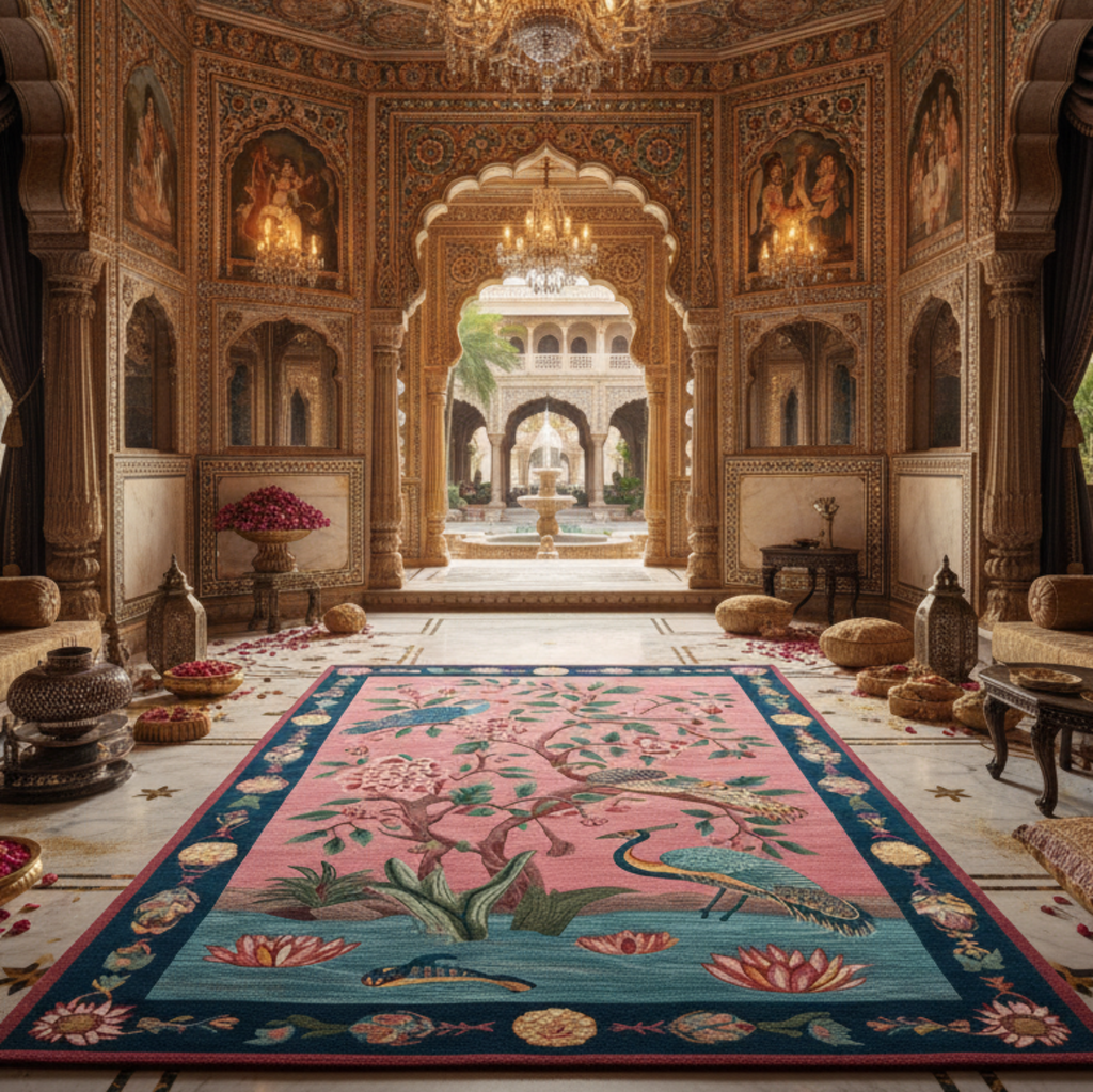 Peacock Blossom Dynasty Hand Tufted Wool Rug