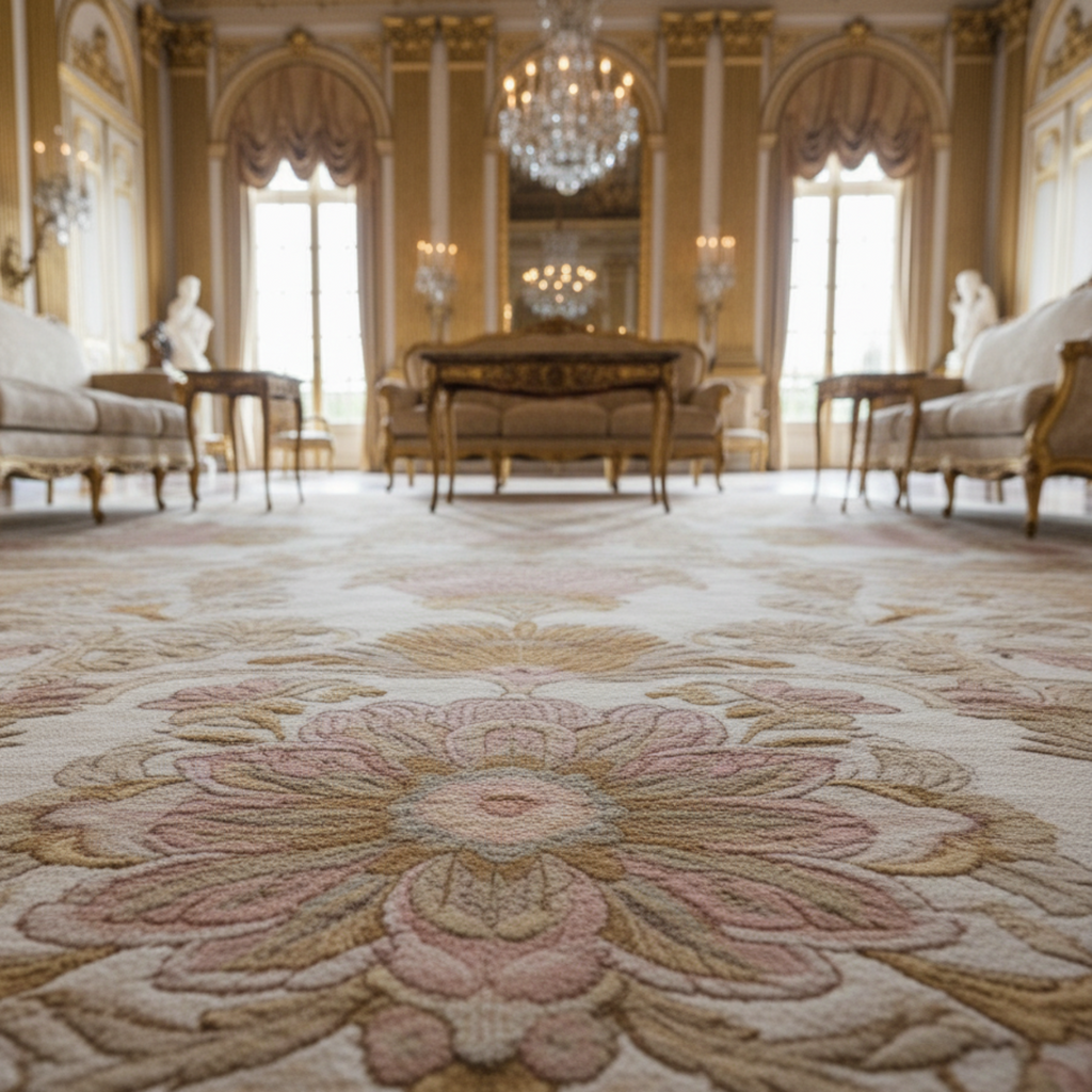 Regency Centerpiece Hand Knotted Square Rug close up shot