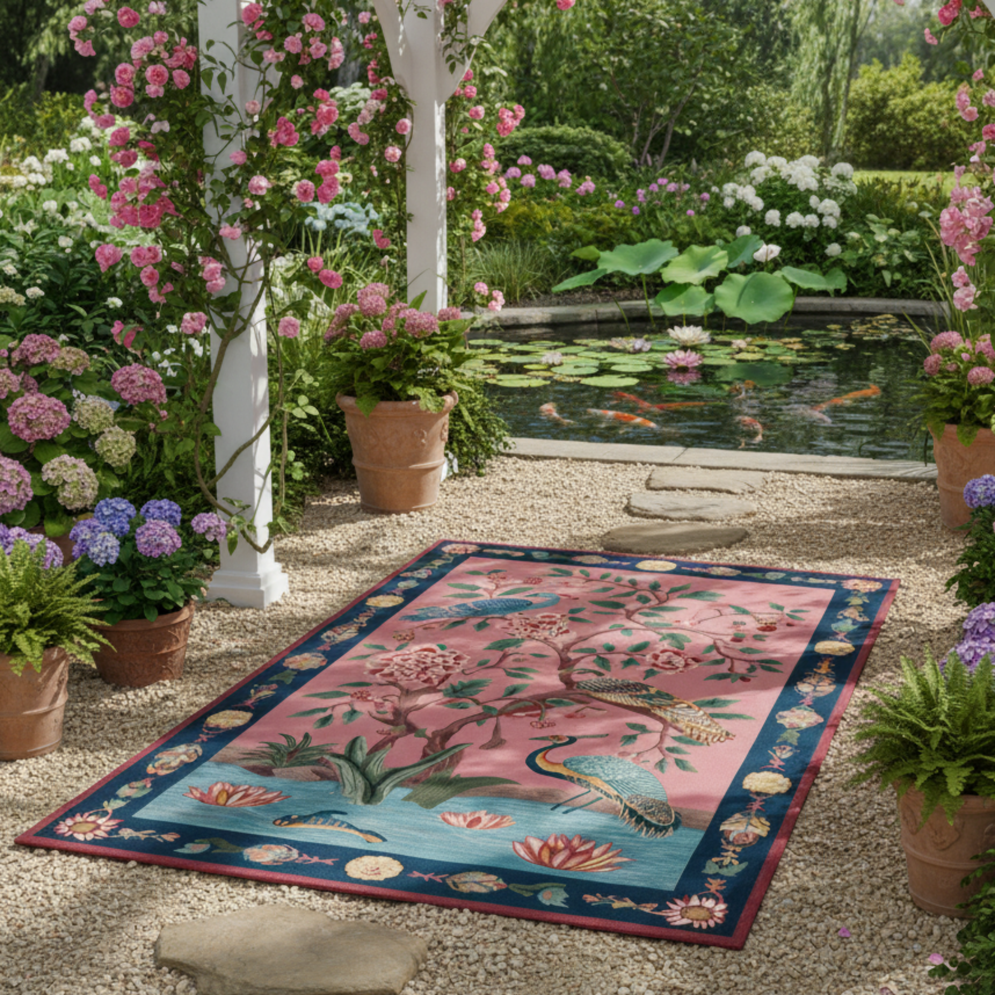 The Crane Garden Hand Tufted Wool Rug
