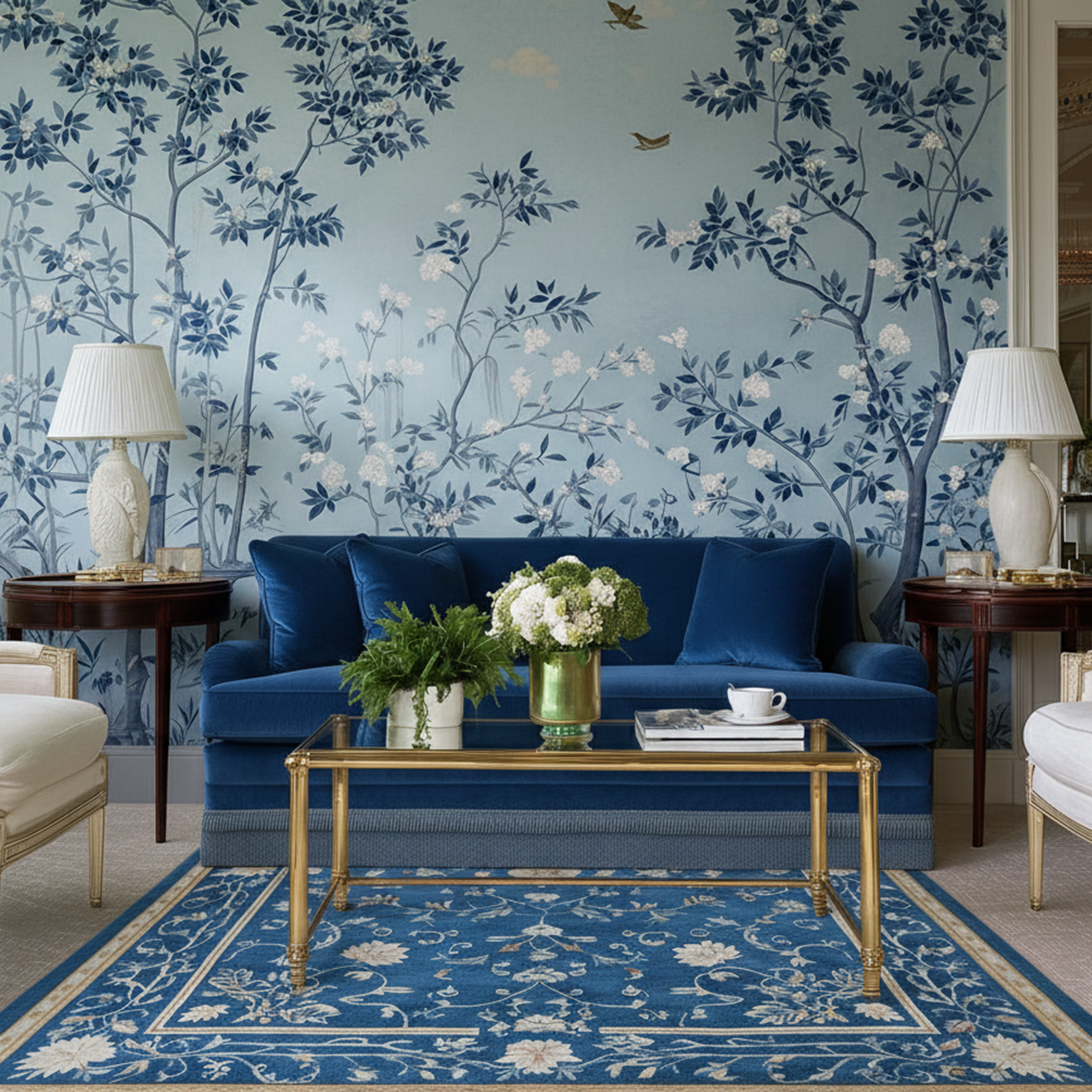 Vine Gardenia Viscose Hand Tufted Rug